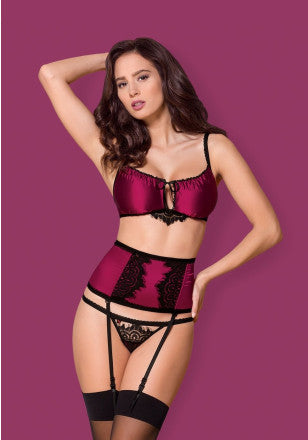 Obsessive 3 teiliges Set 861-seg-5 schwarz-pink