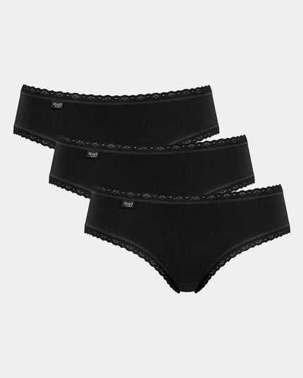 Sloggi Hipster 3er Pack 24/7 Cotton Lace 2+1 schwarz
