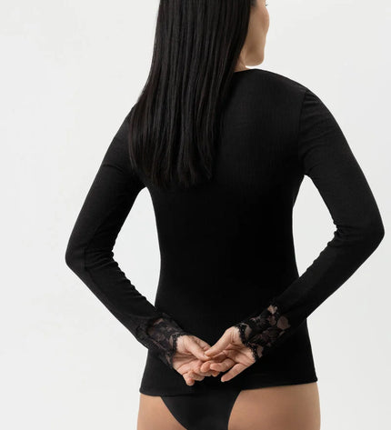 Mey Langarm mit Spitze Wool Love