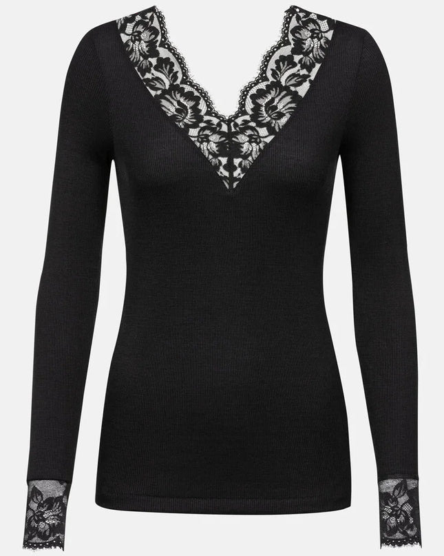 Mey Langarm mit Spitze Wool Love