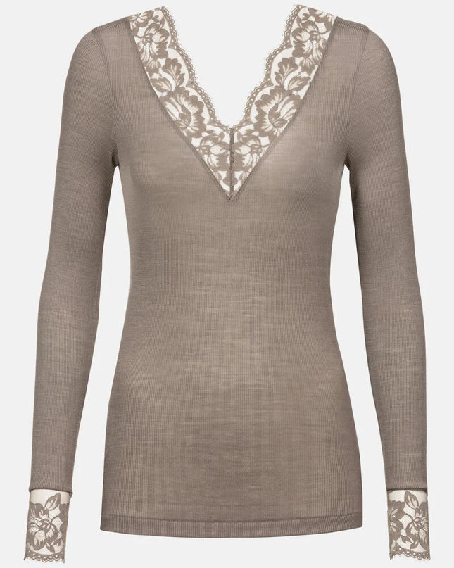 Mey Langarm mit Spitze Wool Love