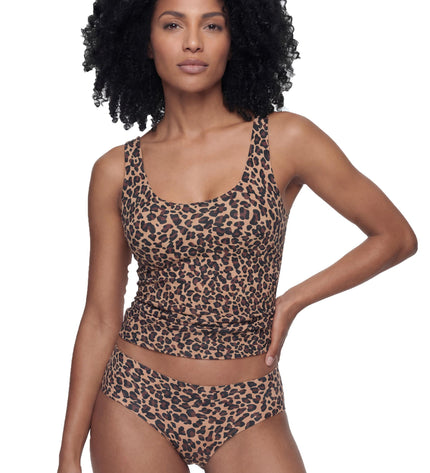 Mey Top Invisibles Leo-Print cream tan