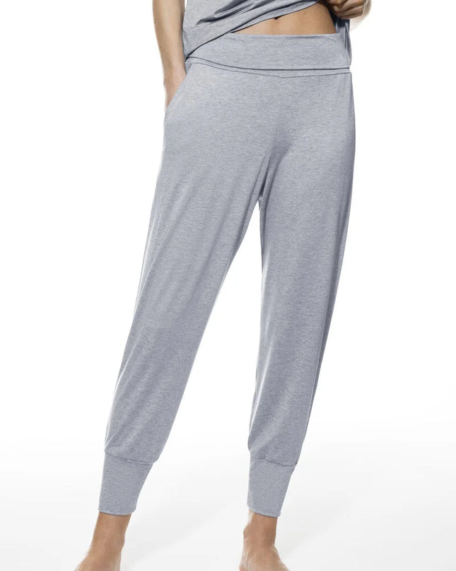 Mey knöchellange Pyjama Hose Easy Night hellgrau