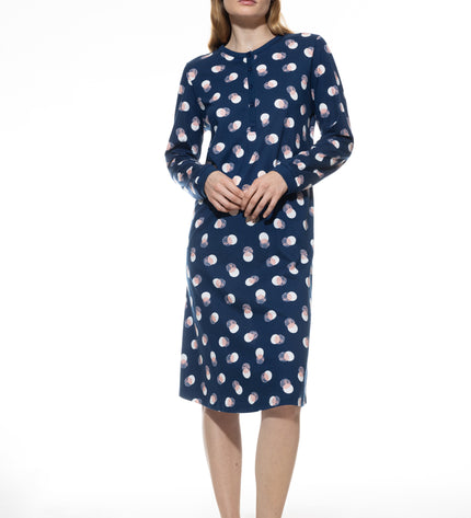 Mey langarm Nachthemd Dots deepmarine