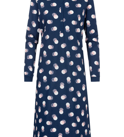 Mey langarm Nachthemd Dots deepmarine