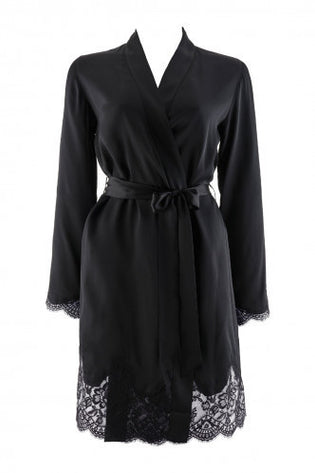 Aubade Seiden Kimono Noir