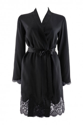 Aubade Seiden Kimono Noir