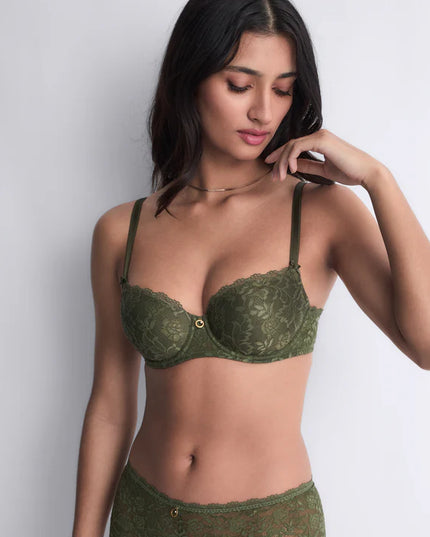 Aubade gemoldeter Halbschalen BH Rosessence moss