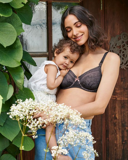 Anita Maternity Fleur Still-BH mit Bügel anthrazit