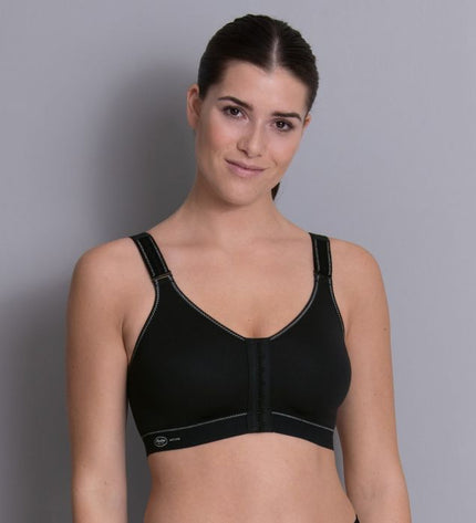 Anita Active Sport BH ohne Bügel mit Vorderverschluss Frontline open schwarz