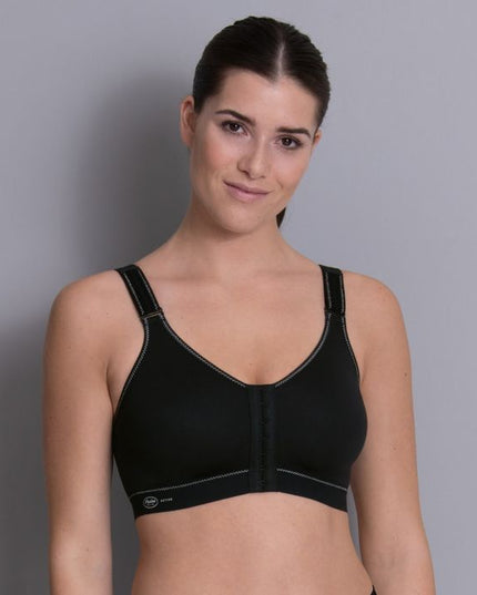 Anita Active Sport BH ohne Bügel mit Vorderverschluss Frontline open schwarz