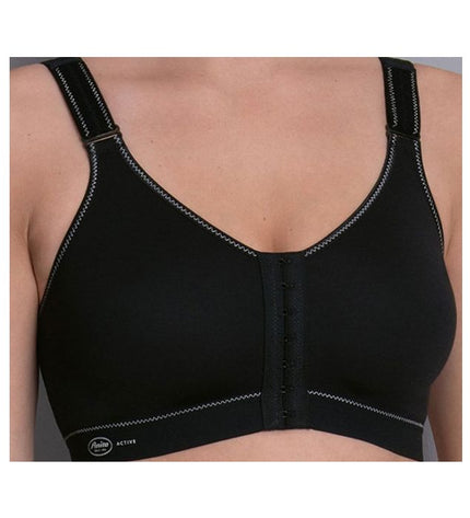 Anita Active Sport BH ohne Bügel mit Vorderverschluss Frontline open schwarz