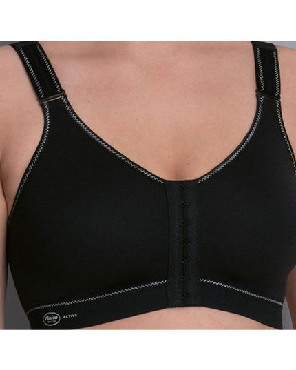 Anita Active Sport BH ohne Bügel mit Vorderverschluss Frontline open schwarz