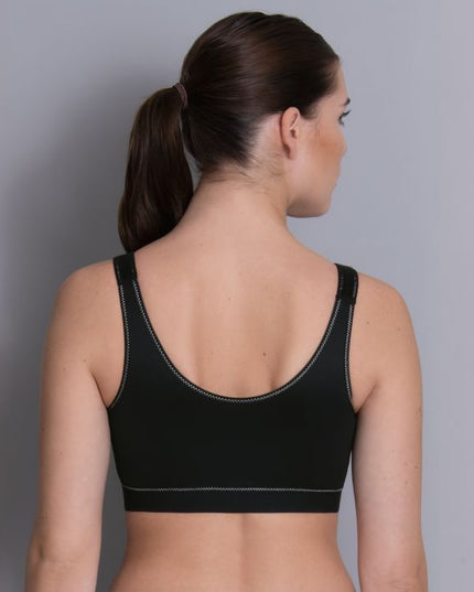 Anita Active Sport BH ohne Bügel mit Vorderverschluss Frontline open schwarz
