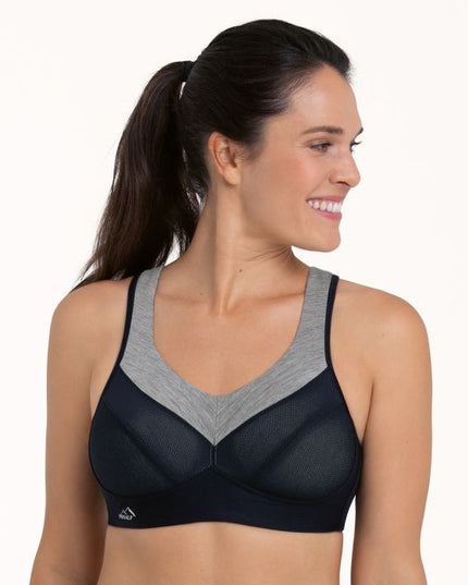 Anita active PanAlp™ Merinowolle Sport-BH black/melange