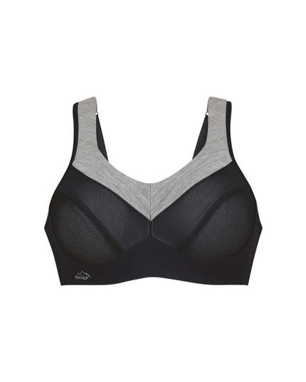 Anita active PanAlp™ Merinowolle Sport-BH black/melange