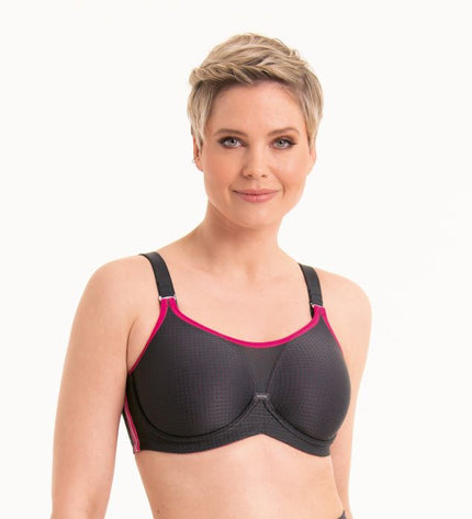 Anita Active PERFORMANCE WIREX – Sport-BH mit Bügel anthrazit/pink