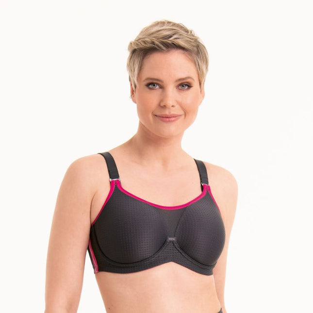 Anita Active PERFORMANCE WIREX – Sport-BH mit Bügel anthrazit/pink