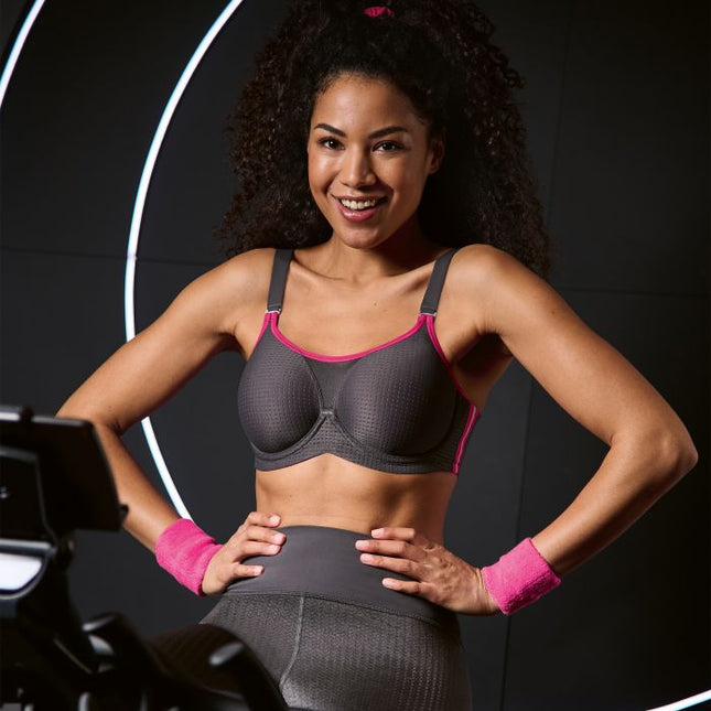 Anita Active PERFORMANCE WIREX – Sport-BH mit Bügel anthrazit/pink