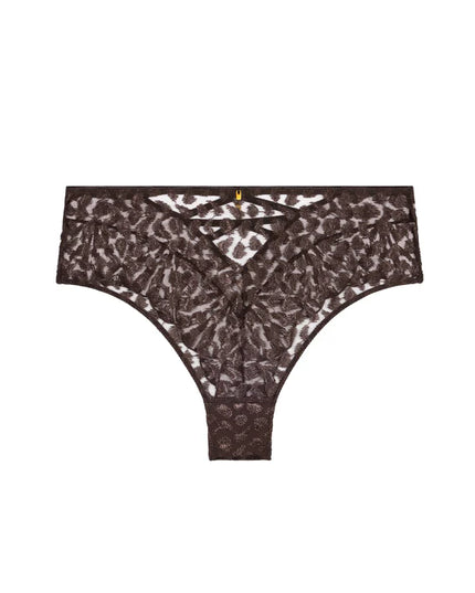 Aubade hochgeschnittener Slip Crazy in Love satin braun