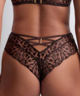 Aubade hochgeschnittener Slip Crazy in Love satin braun