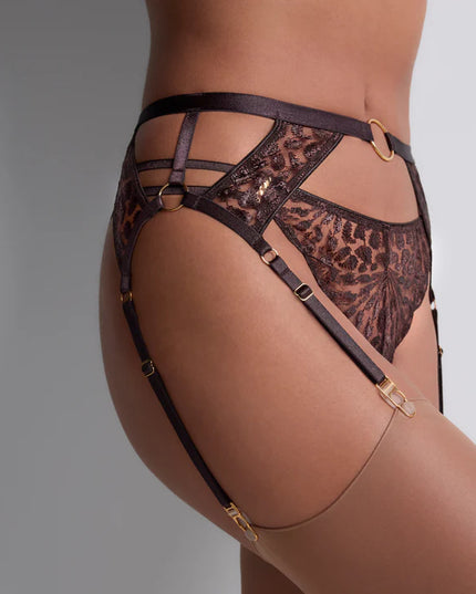 Aubade Strumpfhalter Crazy in Love satin brown