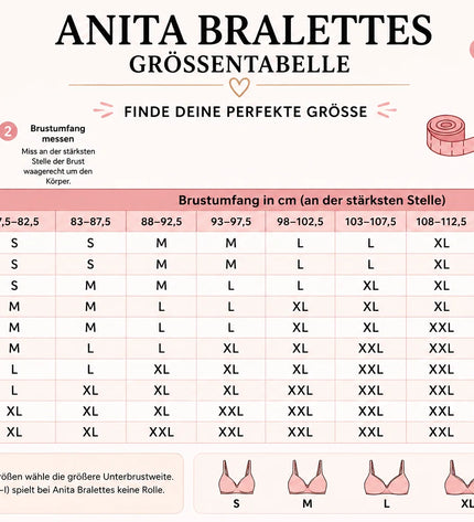 Anita Grössentabelle Bralettes