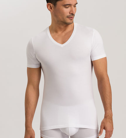 Hanro Men V-Shirt 1/2 Arm Cotton Superior