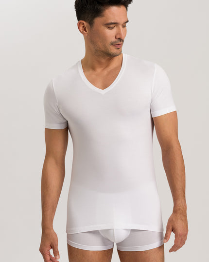 Hanro Men V-Shirt 1/2 Arm Cotton Superior