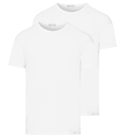 Hanro Men Shirts 1/2 Arm 2er Pack Cotton Essentials weiss