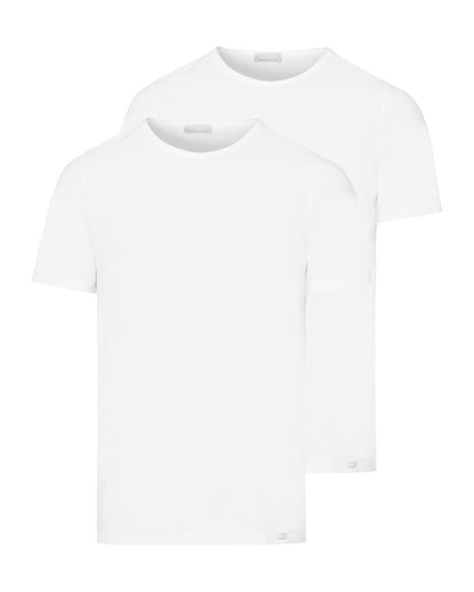 Hanro Men Shirts 1/2 Arm 2er Pack Cotton Essentials weiss