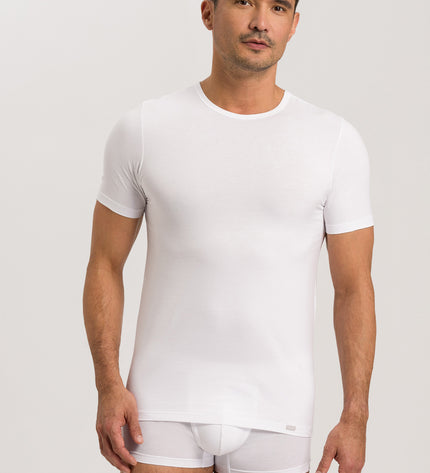 Hanro Men Shirts 1/2 Arm 2er Pack Cotton Essentials weiss