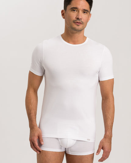 Hanro Men Shirts 1/2 Arm 2er Pack Cotton Essentials weiss