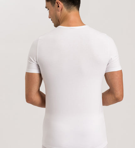 Hanro Men Shirts 1/2 Arm 2er Pack Cotton Essentials weiss