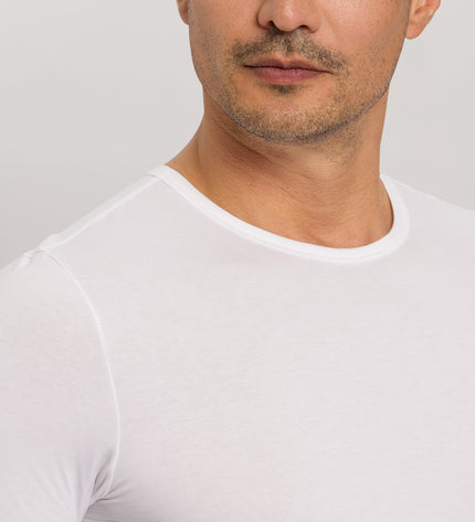 Hanro Men Shirts 1/2 Arm 2er Pack Cotton Essentials weiss