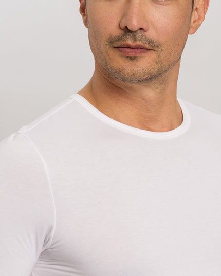 Hanro Men Shirts 1/2 Arm 2er Pack Cotton Essentials weiss