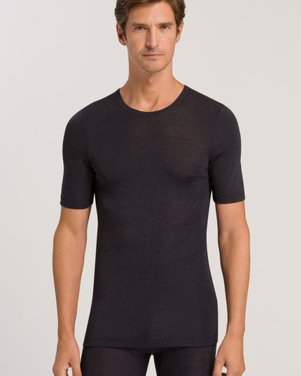 Hanro Men Kurzarm Shirt Woolen Silk