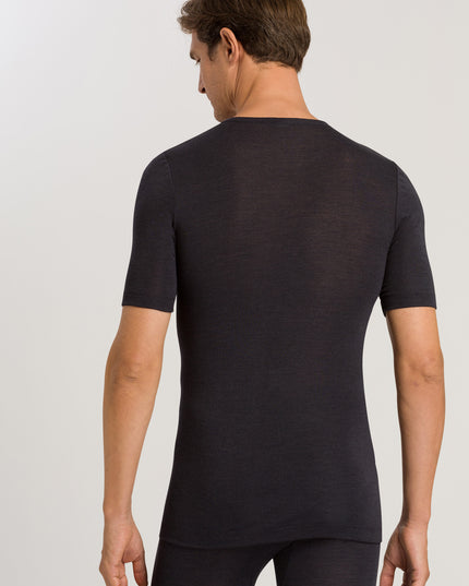 Hanro Men Kurzarm Shirt Woolen Silk