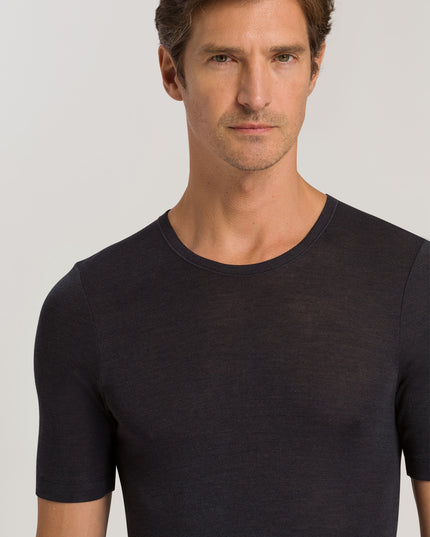 Hanro Men Kurzarm Shirt Woolen Silk