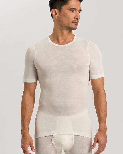 Hanro Men Kurzarm Shirt Woolen Silk