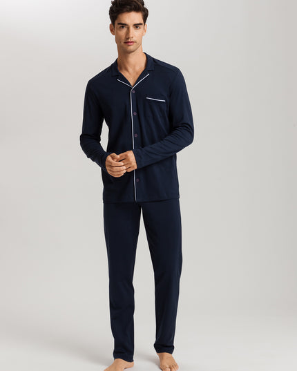 Hanro Men Pyjama 1/1 Arm Night & Day deep navy