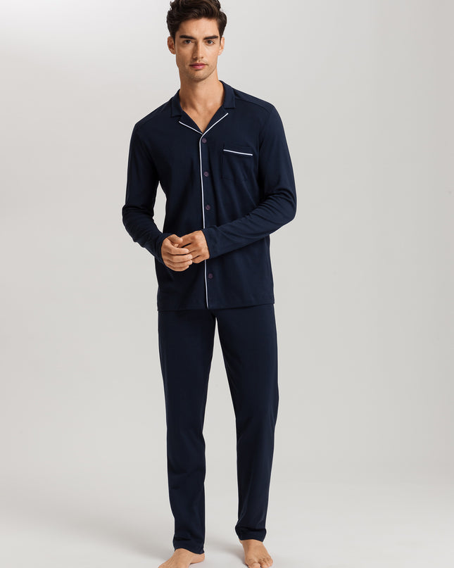 Hanro Men Pyjama 1/1 Arm Night & Day deep navy