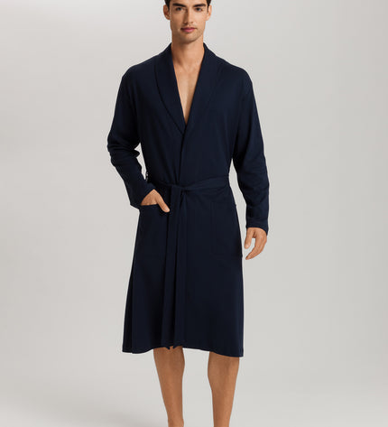Hanro Men Bademantel mit Bindegürtel Night & Day deep navy