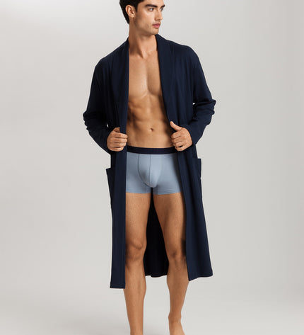 Hanro Men Bademantel mit Bindegürtel Night & Day deep navy