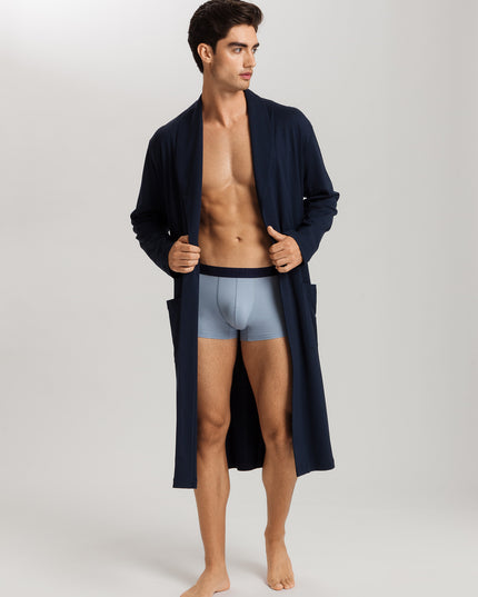 Hanro Men Bademantel mit Bindegürtel Night & Day deep navy