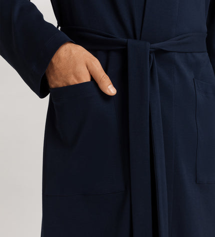 Hanro Men Bademantel mit Bindegürtel Night & Day deep navy