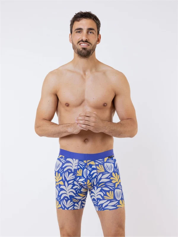 Loïc Henry Herren Boxer Klein blau gelb mit patentiertem Haltesystem