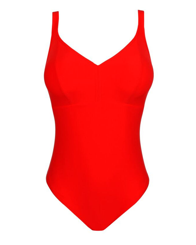 Prima Donna Swim Tiefdekolletierter Badeanzug ohne Bügel Aswan fiesta red