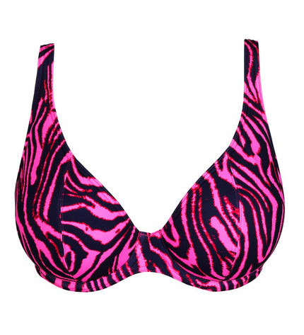Prima Donna Swim unterlegtes Bikini-Top Tiefdekoll Malabo hot pink zebra