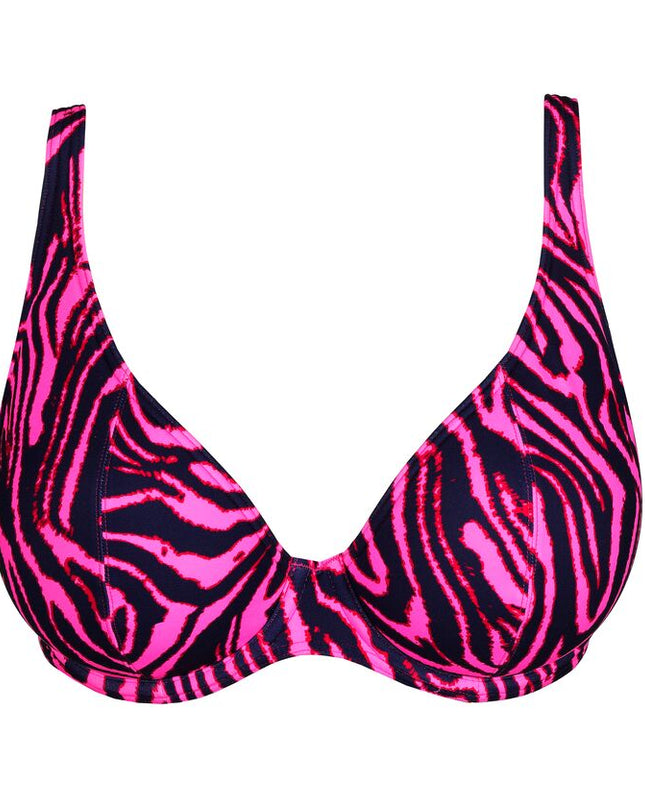 Prima Donna Swim unterlegtes Bikini-Top Tiefdekoll Malabo hot pink zebra